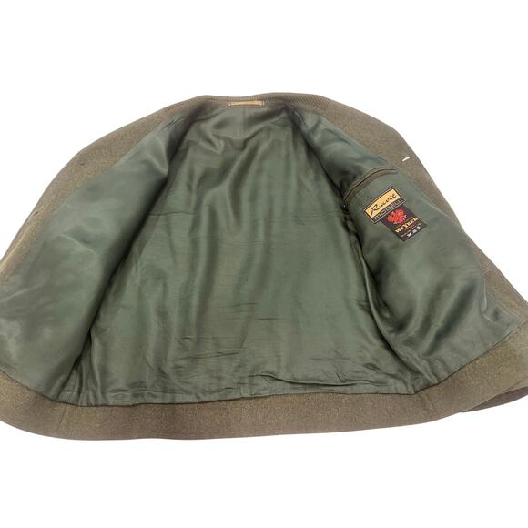 Weyrer Austria 'Ravit Modell' Wool Military Leather Patches Coat Jacket Green L - Picture 11 of 16